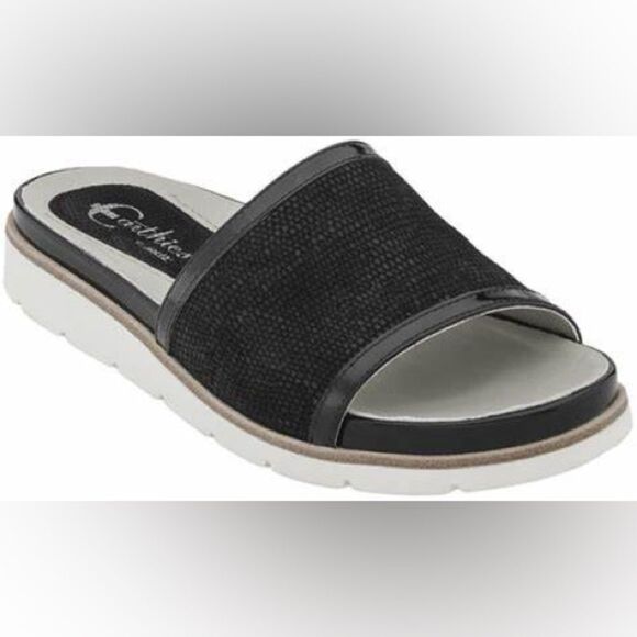 Earthies by Earth “Crete” Black Slides Sandals NWOB - Picture 6 of 7
